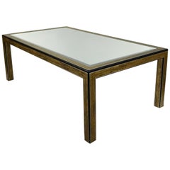 Table de salle à manger chinoiseries Mastercraft avec plateau en miroir