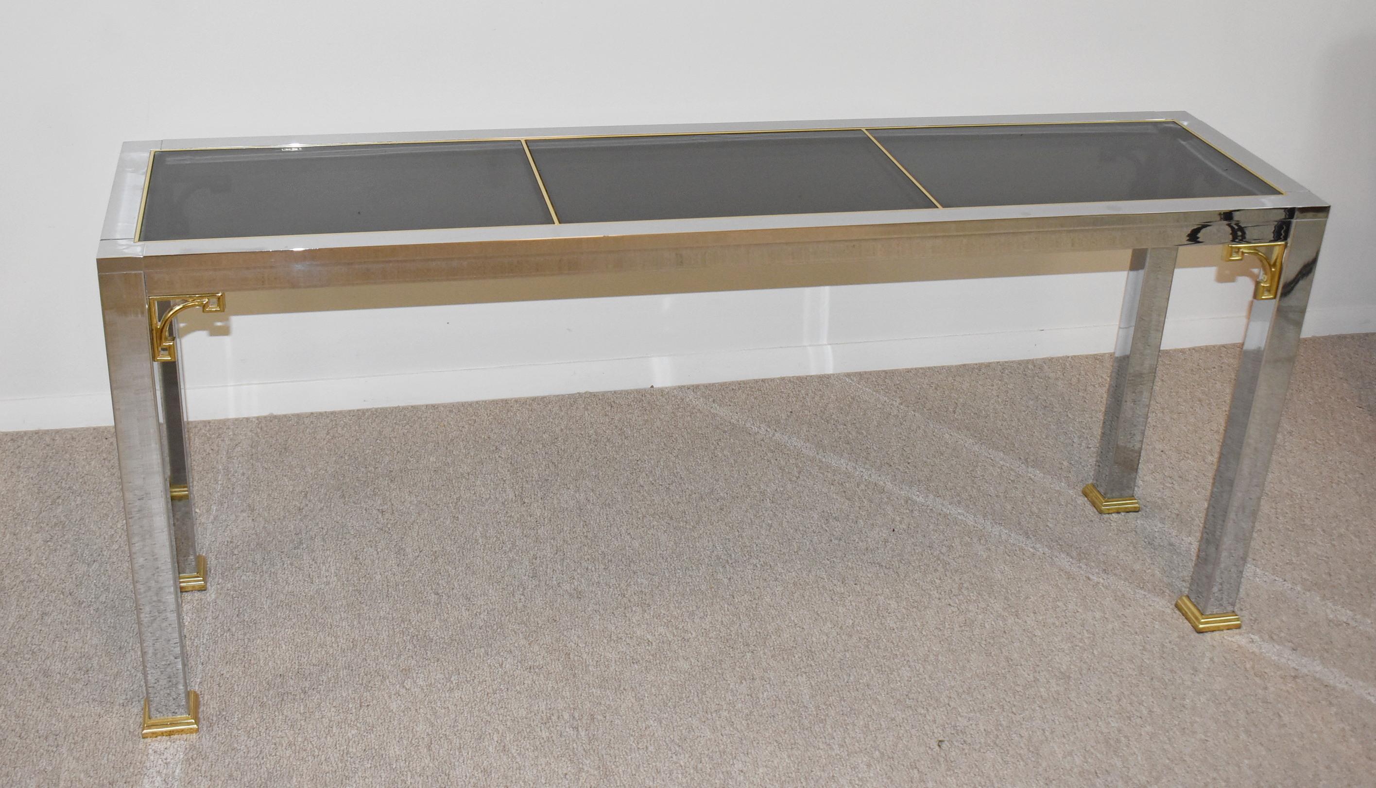 Mid-Century Modern Mastercraft Chrome Console Table For Sale