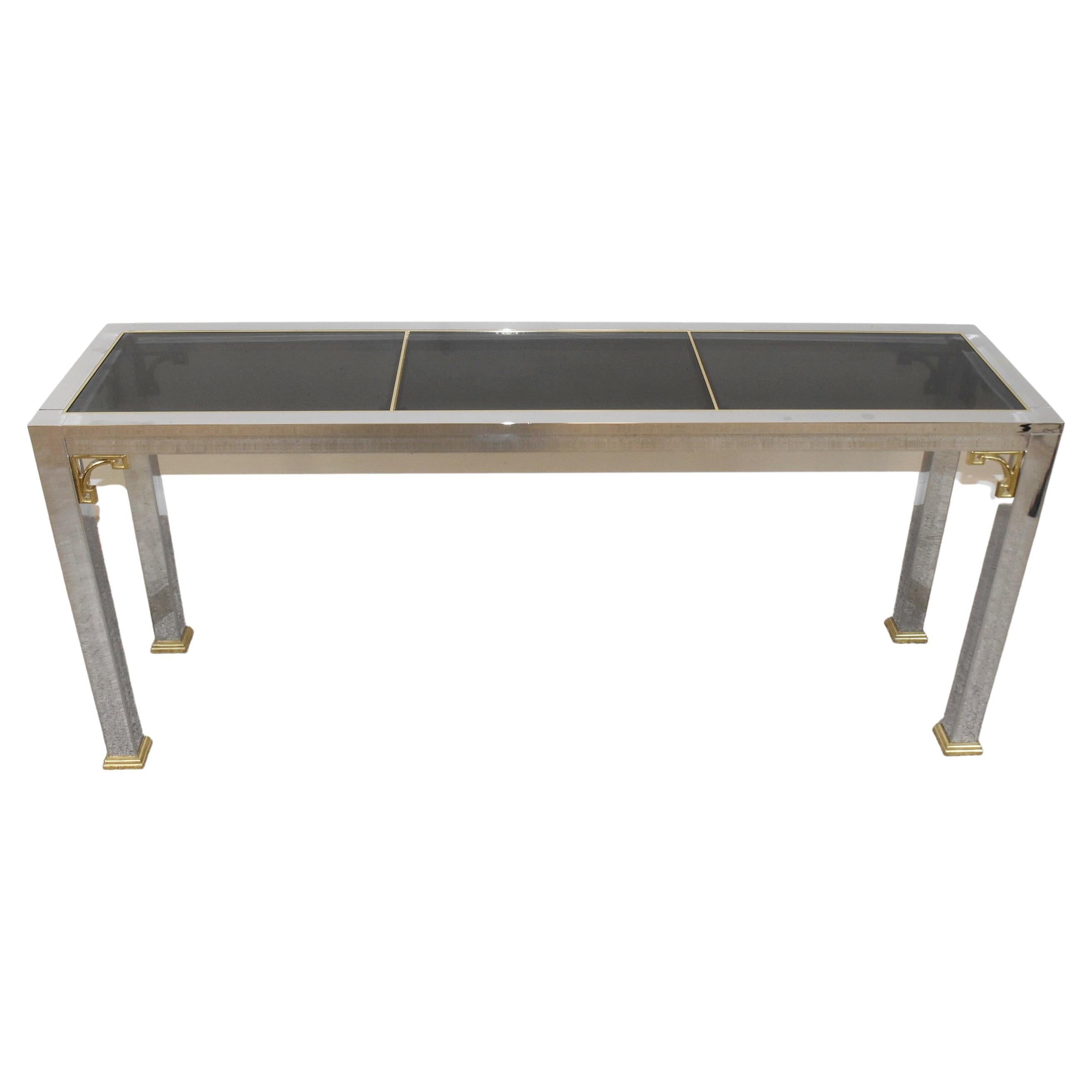Mastercraft Chrome Console Table For Sale
