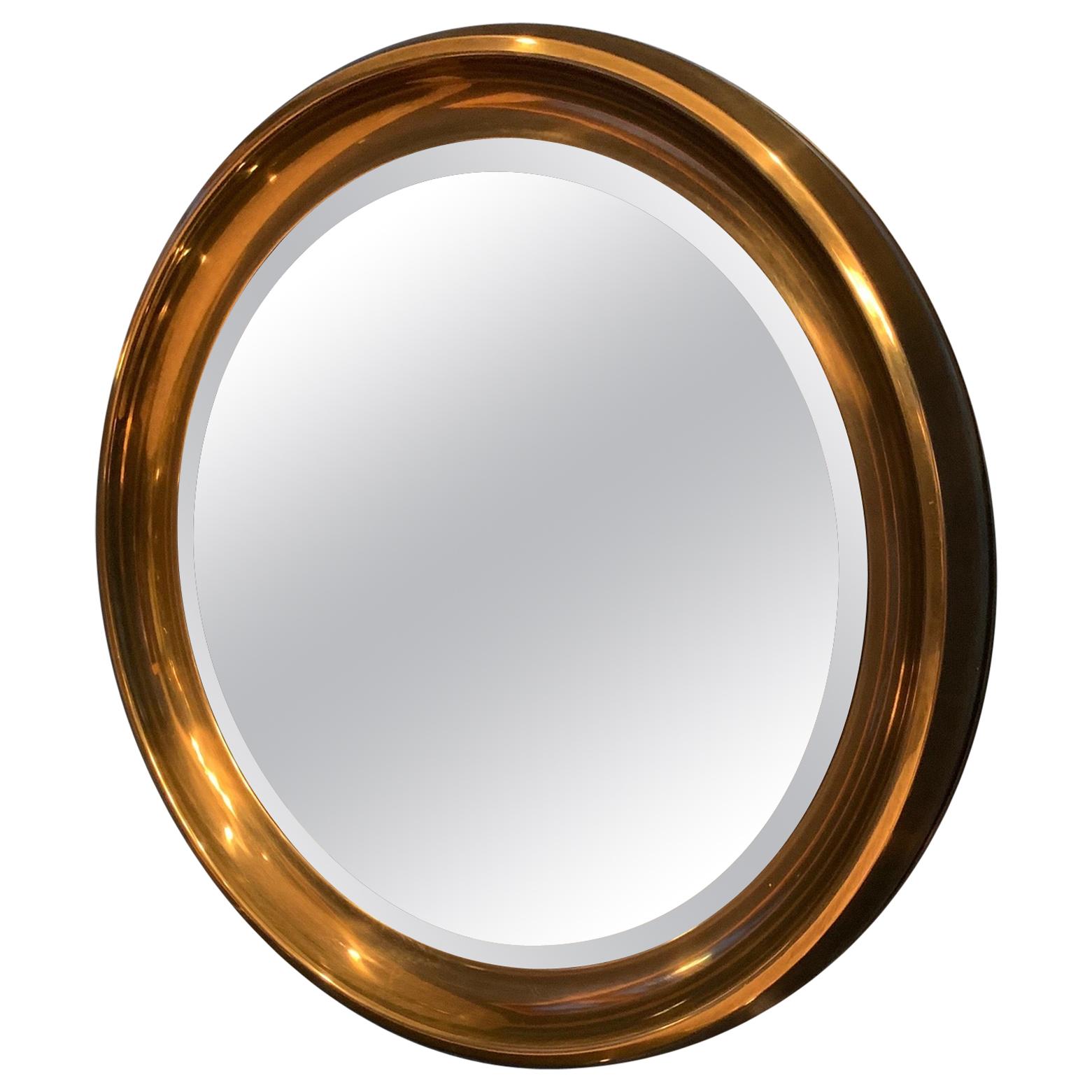 Mastercraft Circular Brass Mirror For Sale