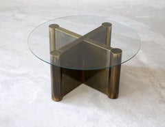 Mastercraft, Cocktail Table / Side Table, Brass, Glass, USA, 1970s