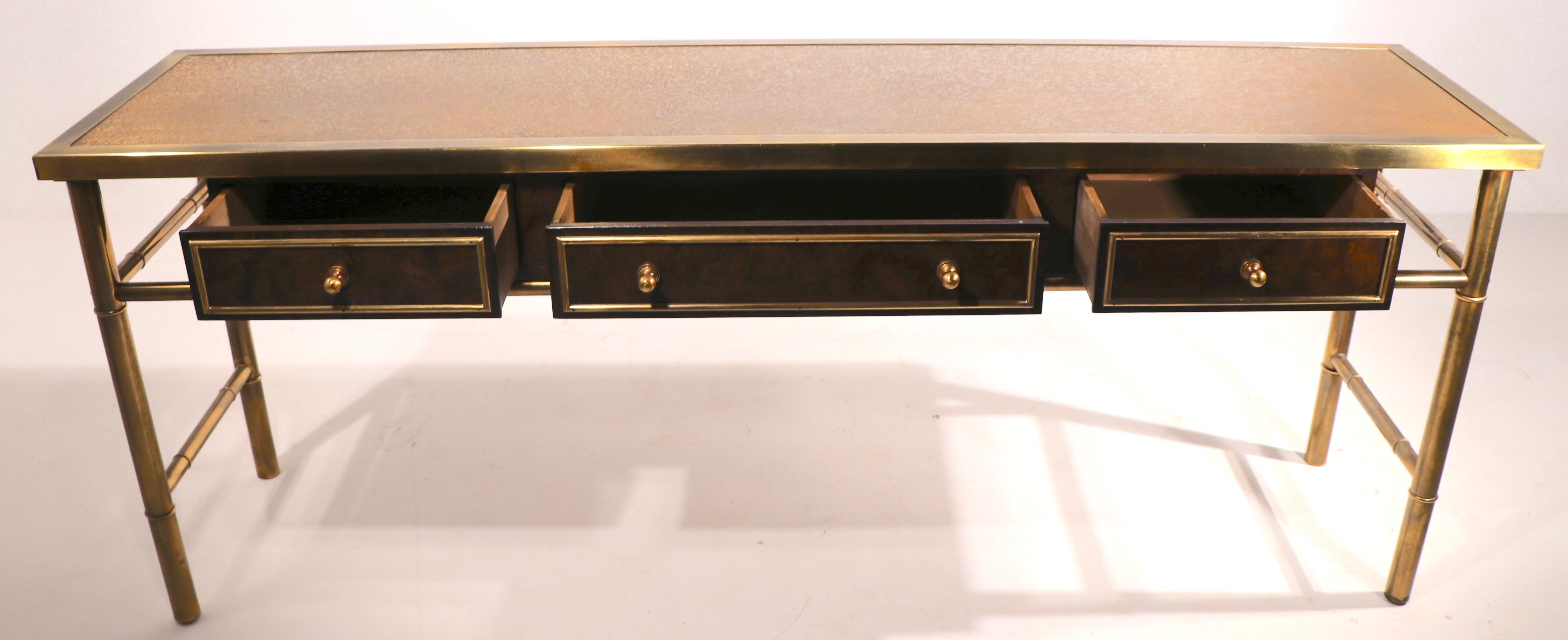 Mastercraft Console Sideboard Server in Brass and Wood 6