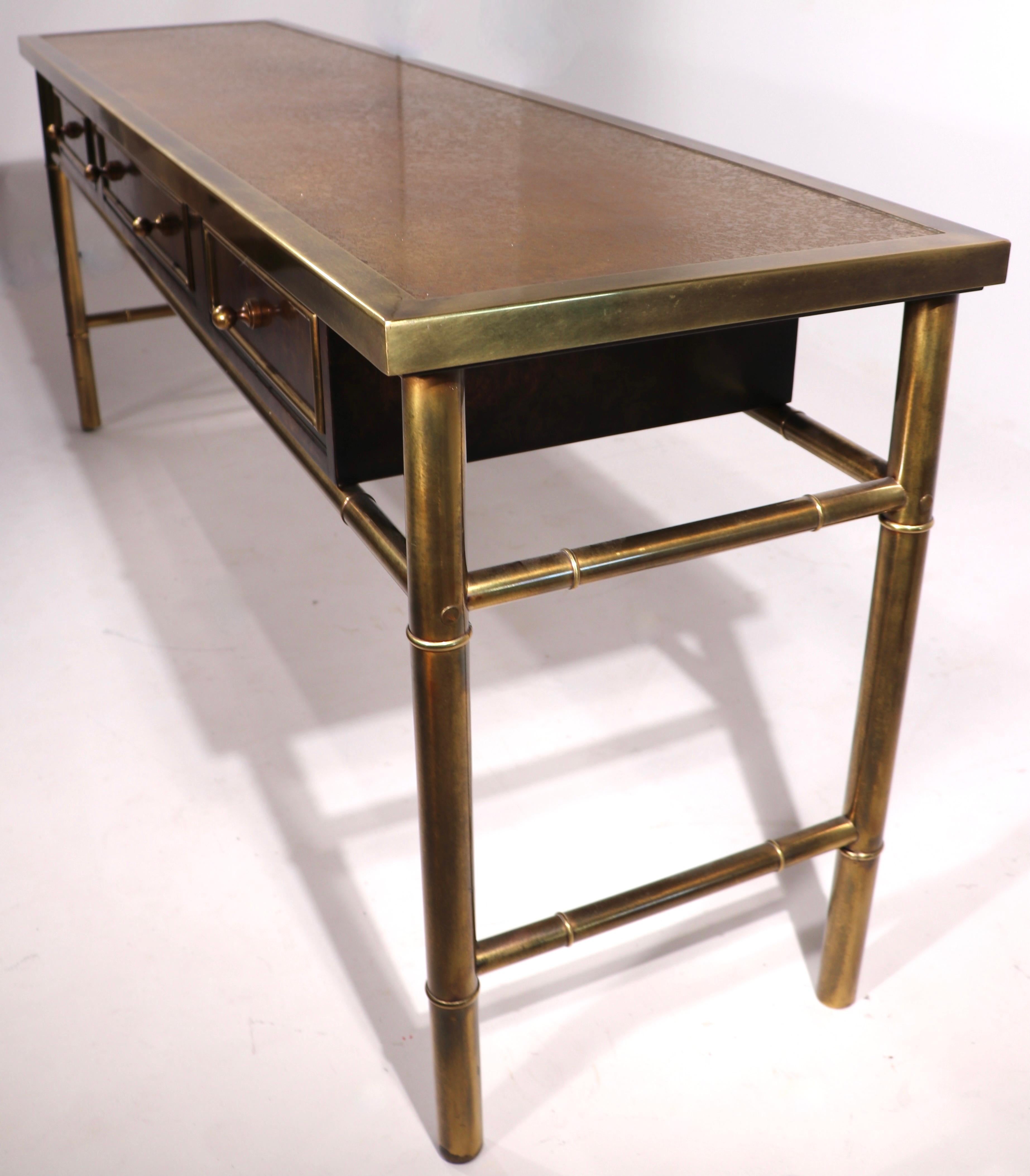 Mastercraft Console Sideboard Server in Brass and Wood 7