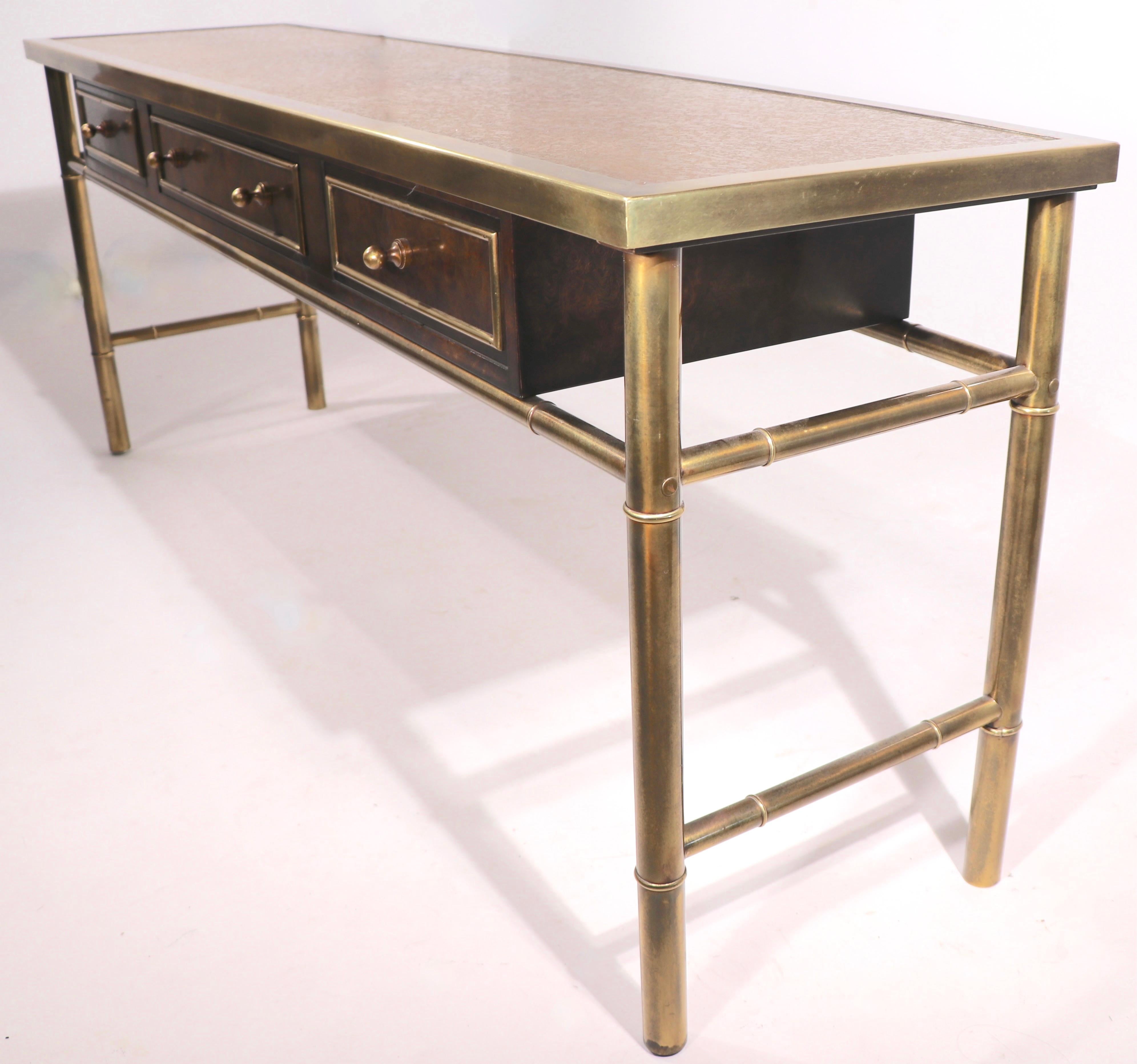 Mastercraft Console Sideboard Server in Brass and Wood 8