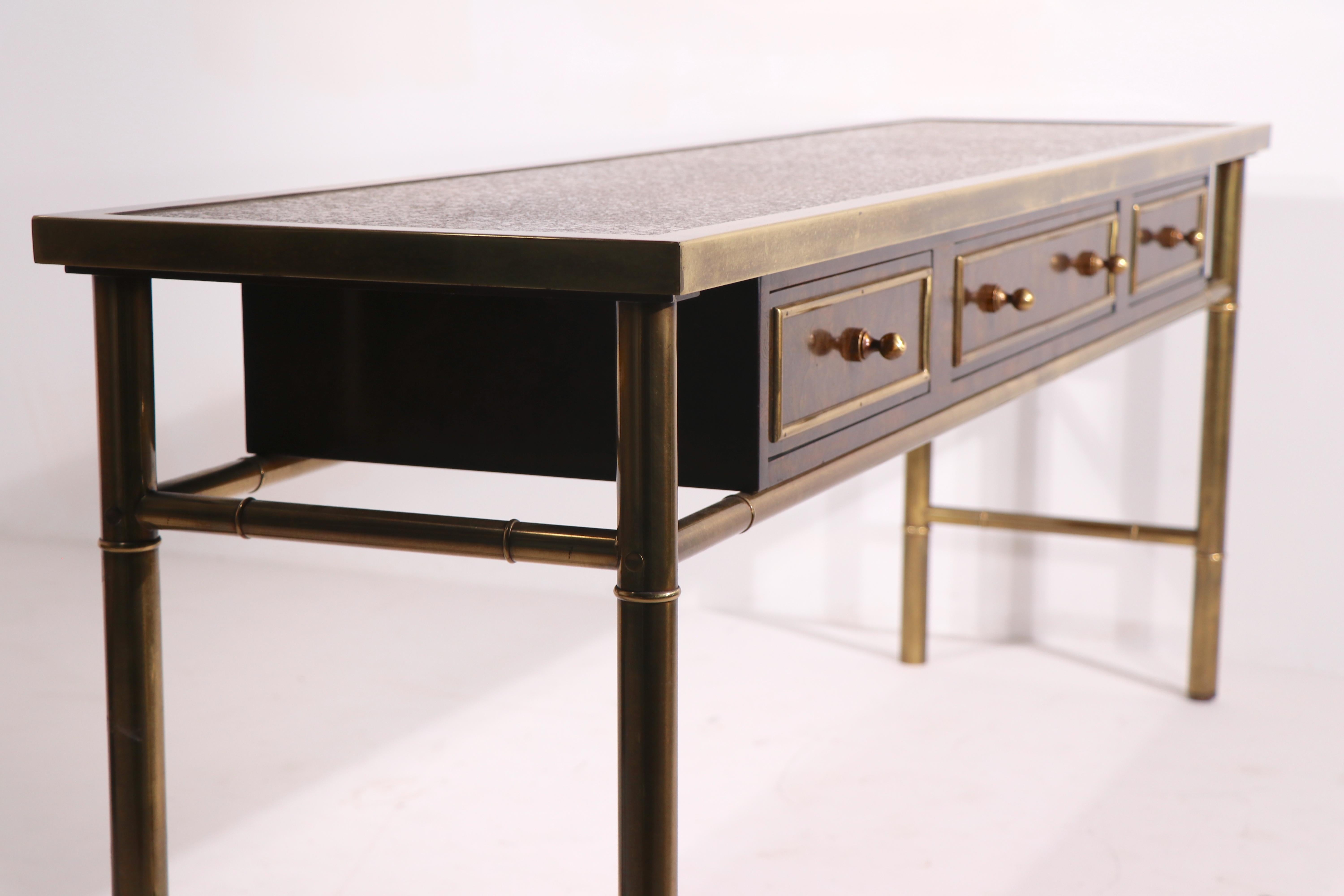 Mastercraft Console Sideboard Server in Brass and Wood 11