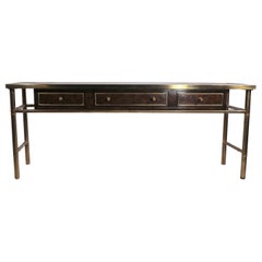 Mastercraft Console Sideboard Server in Brass and Wood