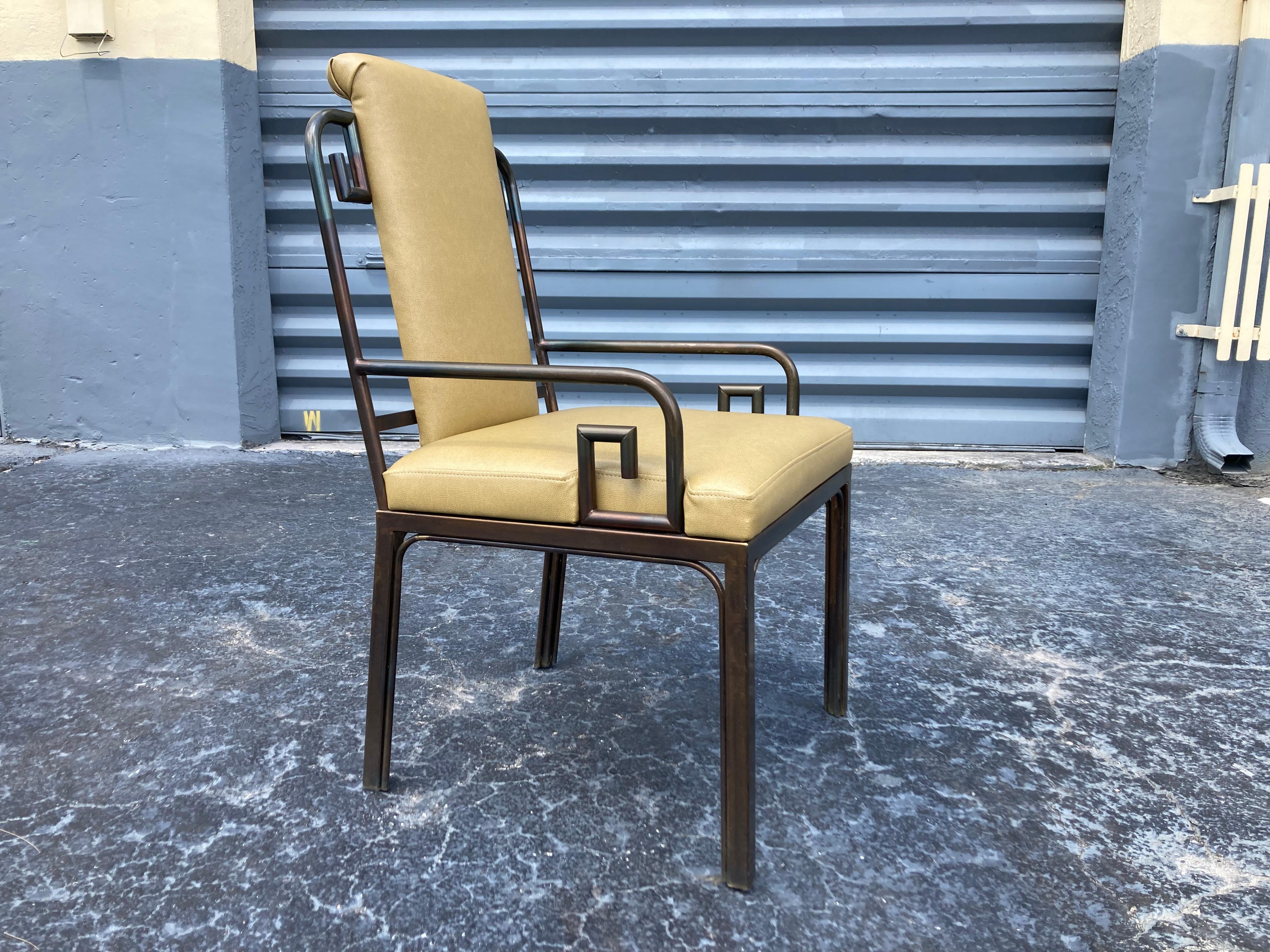 Mastercraft Dining Chairs, Greek Key, Brass, Mid-Century Modern  4