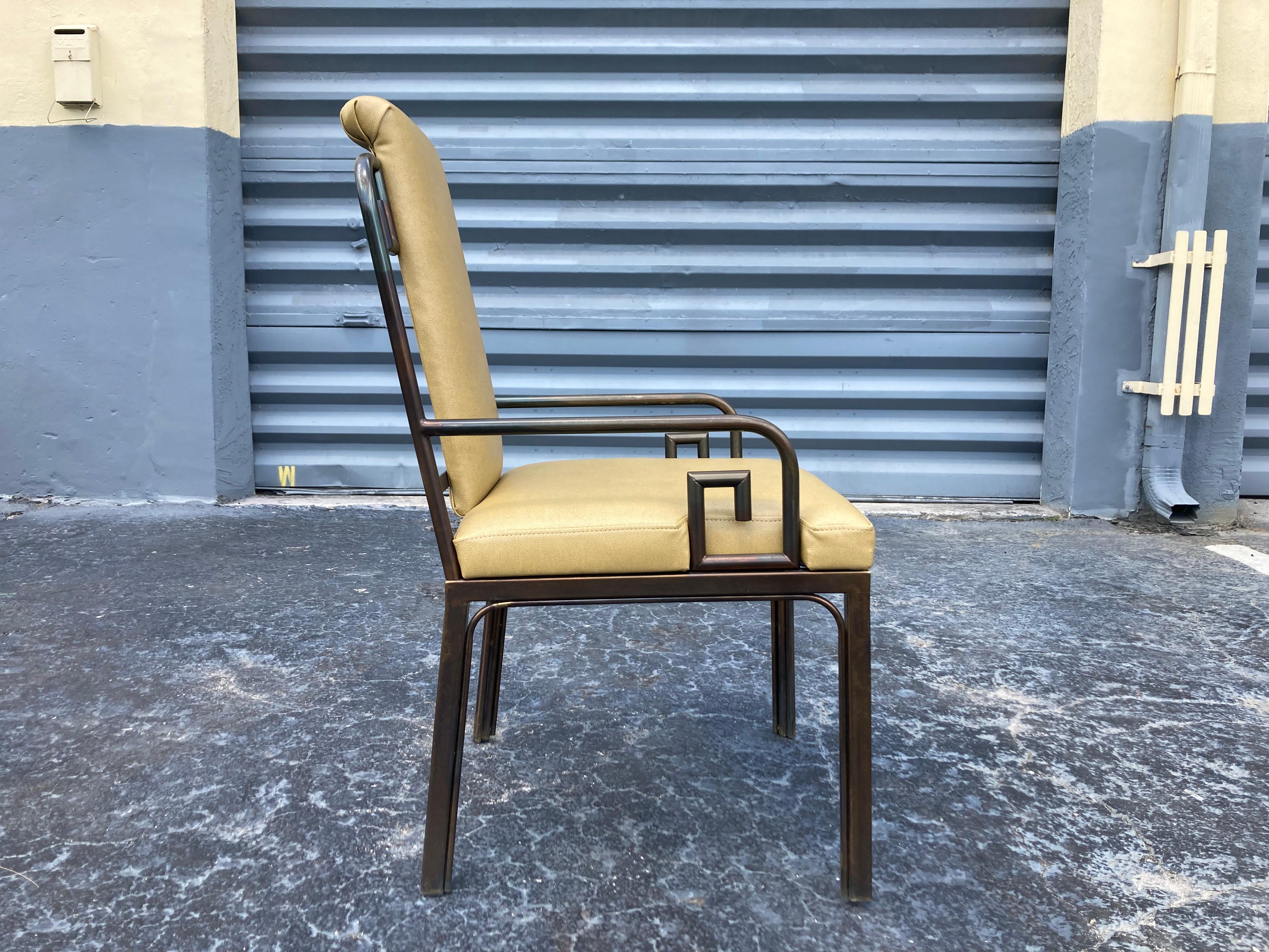 Mastercraft Dining Chairs, Greek Key, Brass, Mid-Century Modern  5