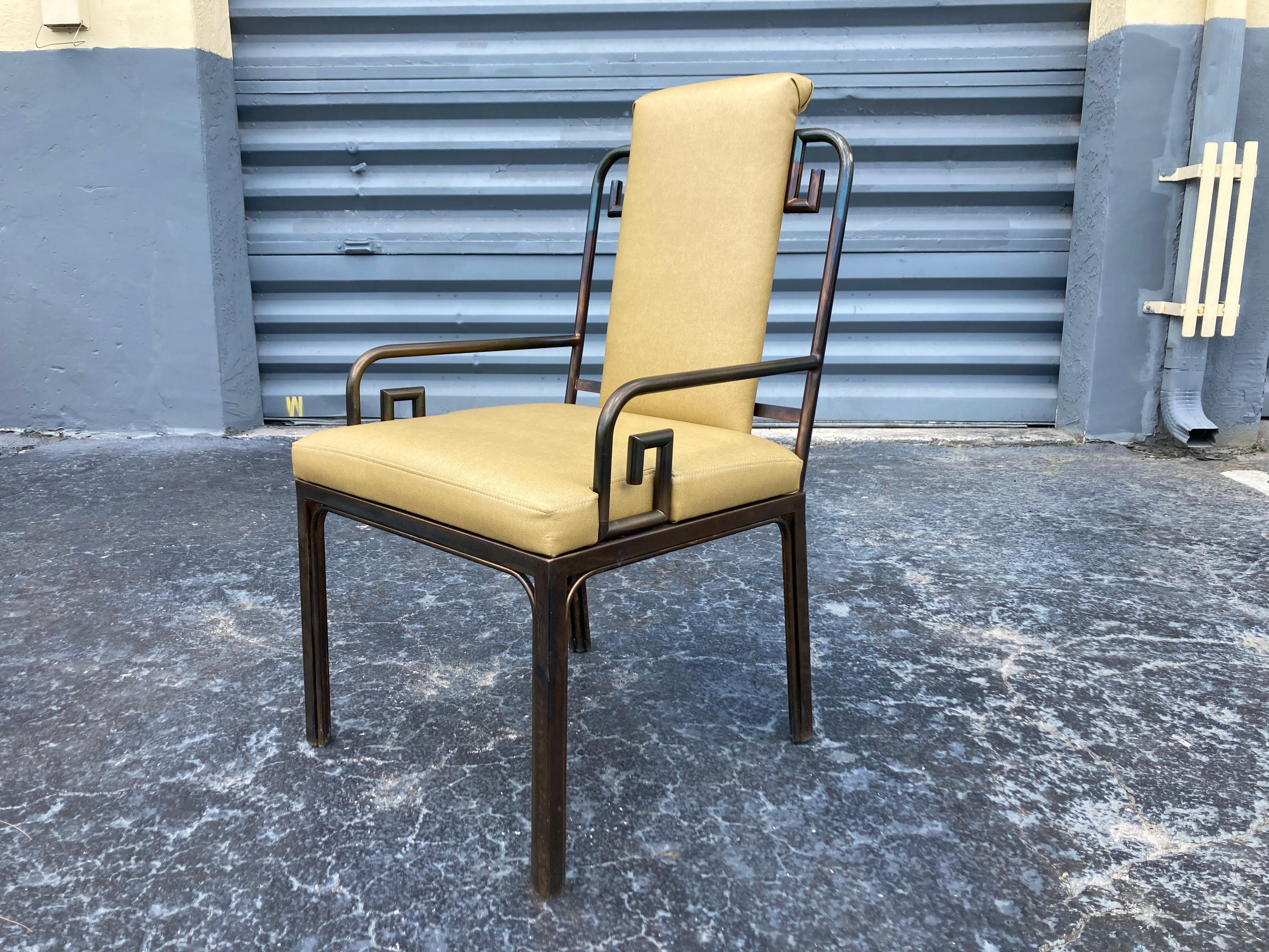 Mastercraft Dining Chairs, Greek Key, Brass, Mid-Century Modern  8