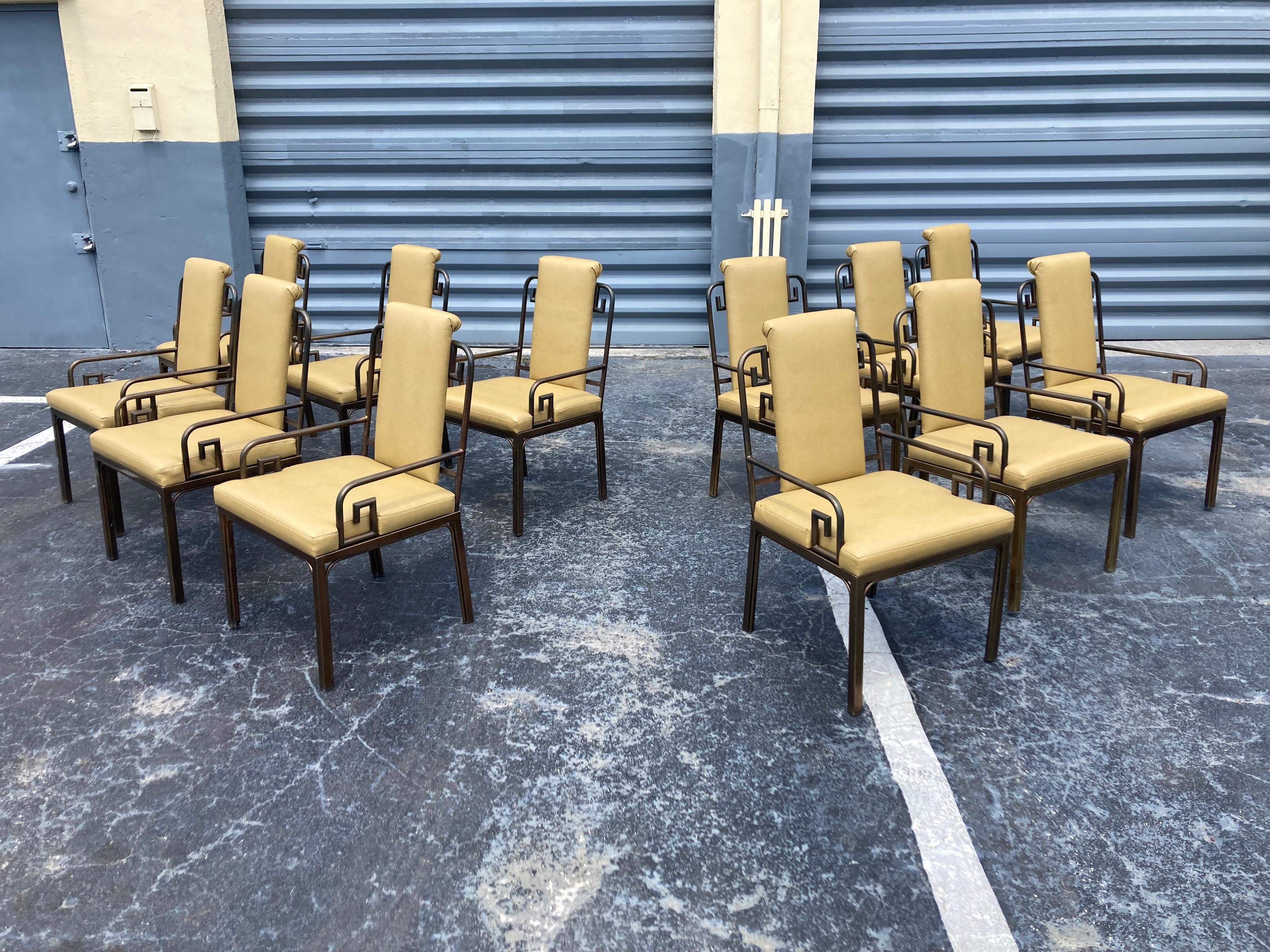Mastercraft Dining Chairs, Greek Key, Brass, Mid-Century Modern  3