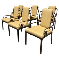 Mastercraft Dining Chairs, Greek Key, Brass, Mid-Century Modern