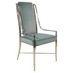 Vintage Mastercraft Dining Chairs in Teal Green Velvet