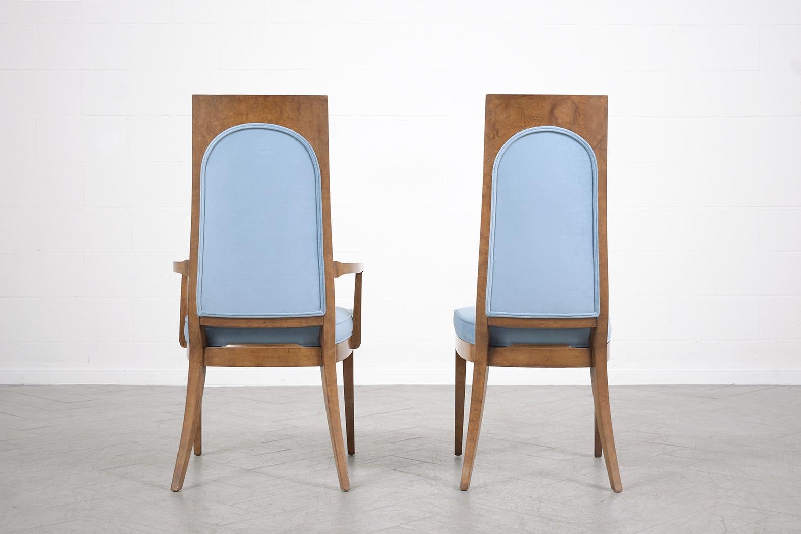 Restored Mid-Century Modern 1960s Mastercraft Solid Wood Dining Chairs Set For Sale 5