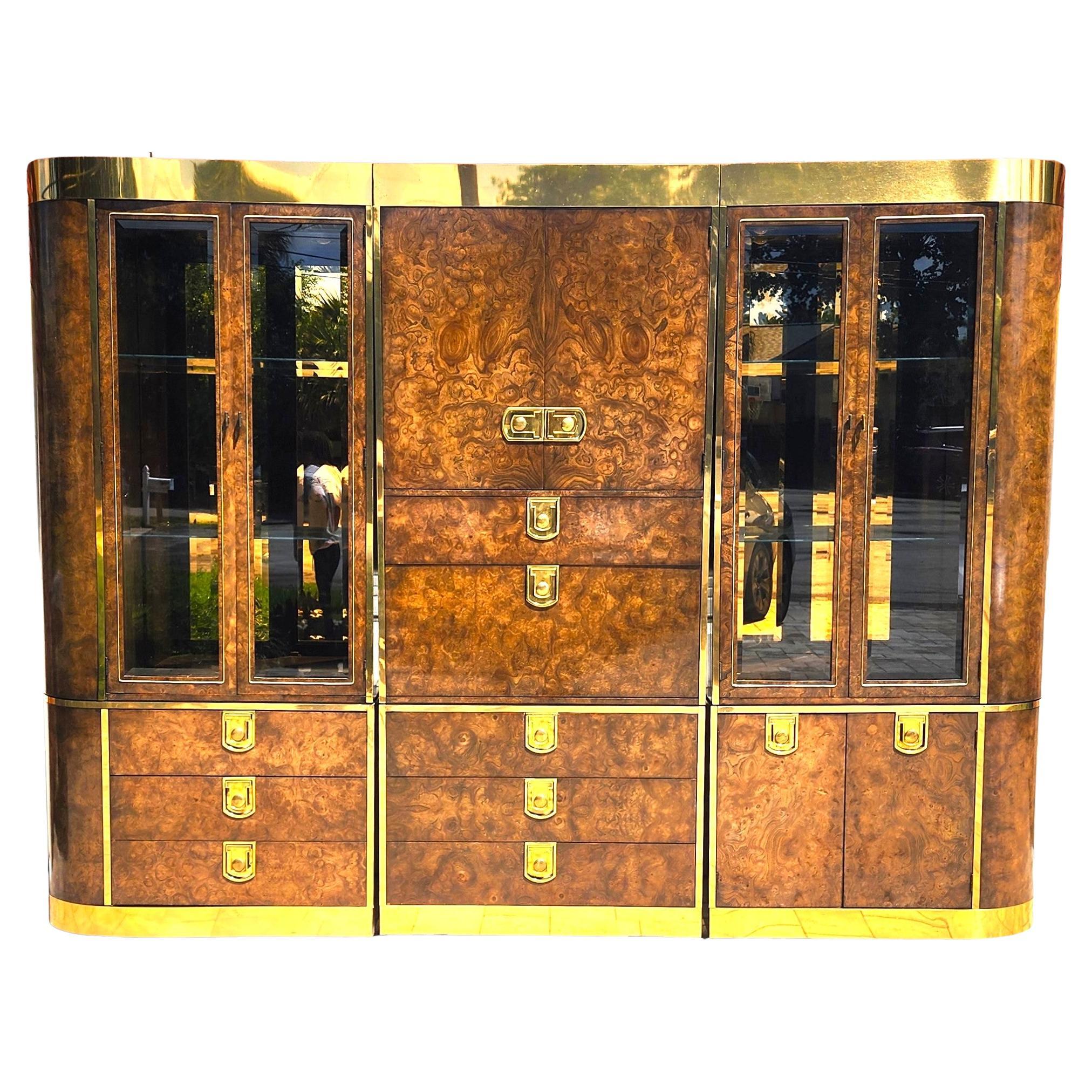 Vetrine Mastercraft in radica e ottone