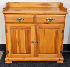Mastercraft Early American Stained Solid Pine Two-Drawer Side Cabinet