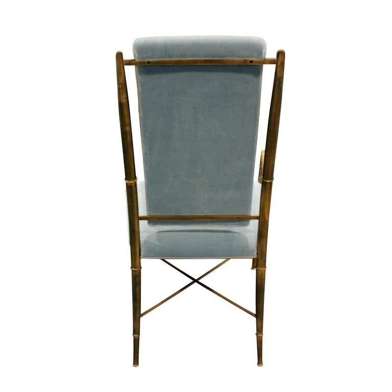 Mastercraft Elegant Chair With Bronze Frame With Bamboo Motif 1970s For Sale At 1stdibs
