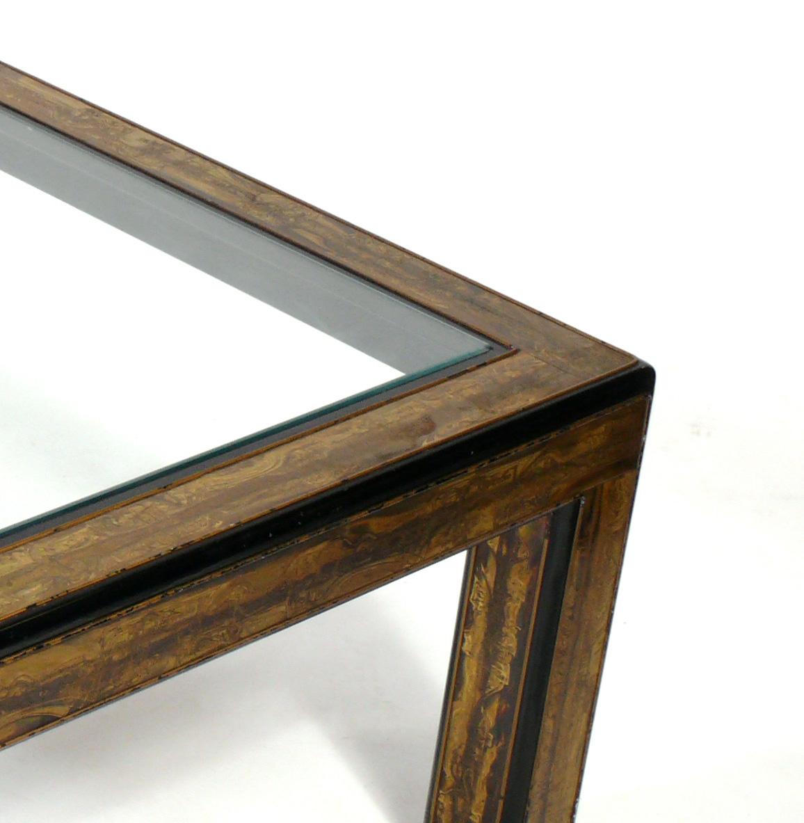 Mid-Century Modern Mastercraft Etched Brass Coffee Table by Bernhard Rohne For Sale