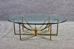 Mastercraft Faux Bamboo Brass & Glass Coffee Table