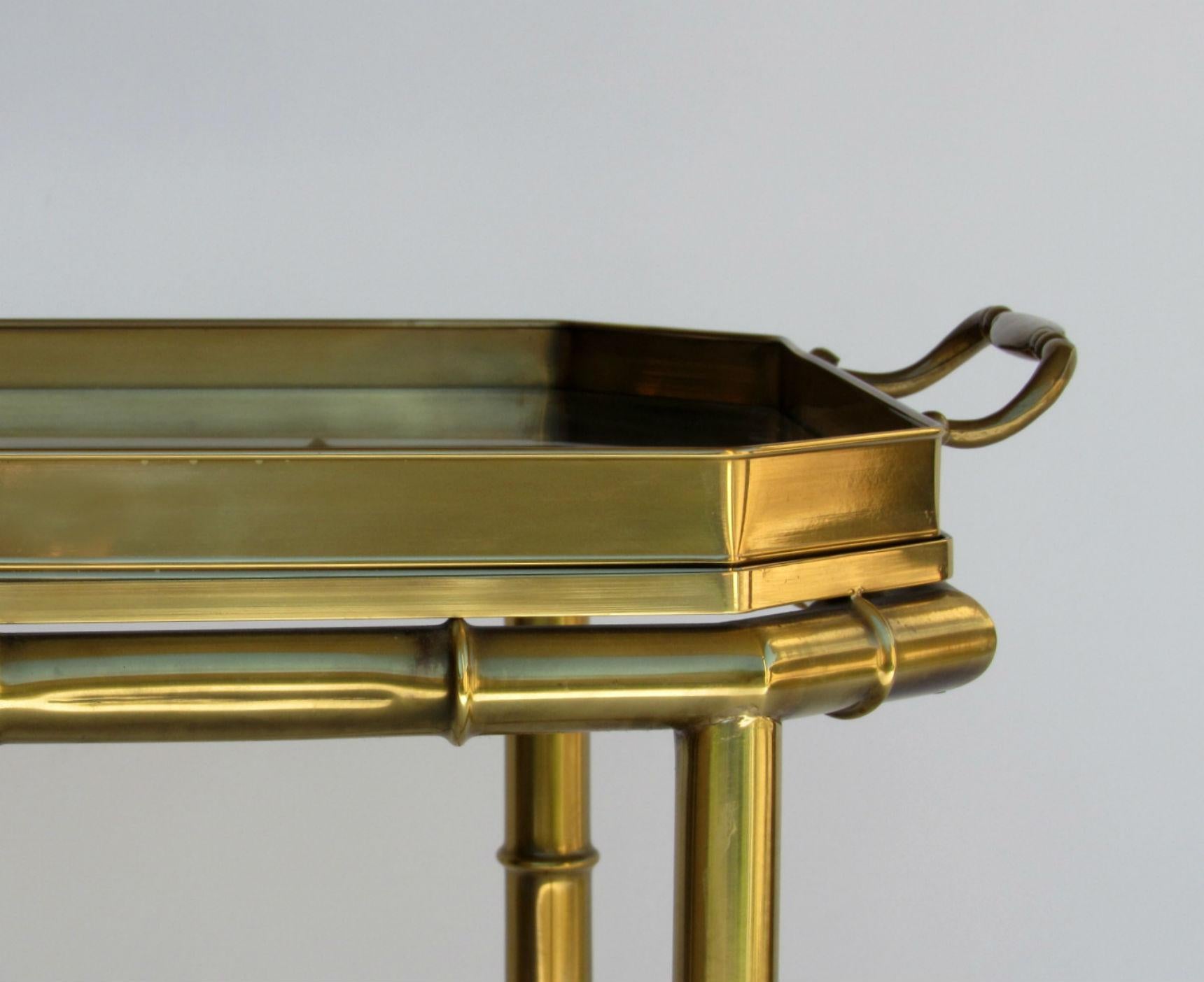 American Mastercraft Bamboo Tray Table in Antique Brass, USA, 1960s-1970s