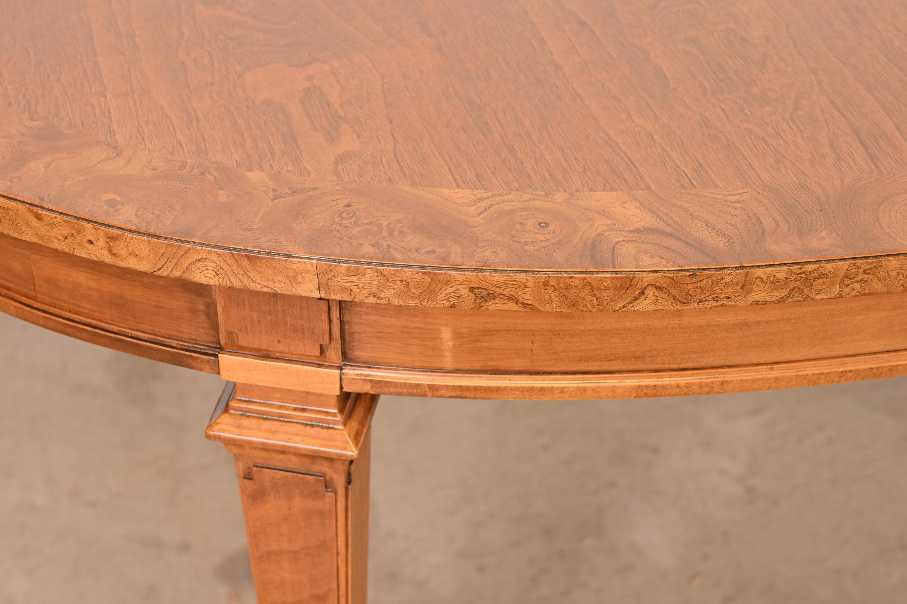 Mastercraft French Regency Louis XVI Cherry and Burl Dining Table, Refinished 6