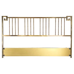 Mastercraft Furniture Brass Greek Key Headboard, King Size