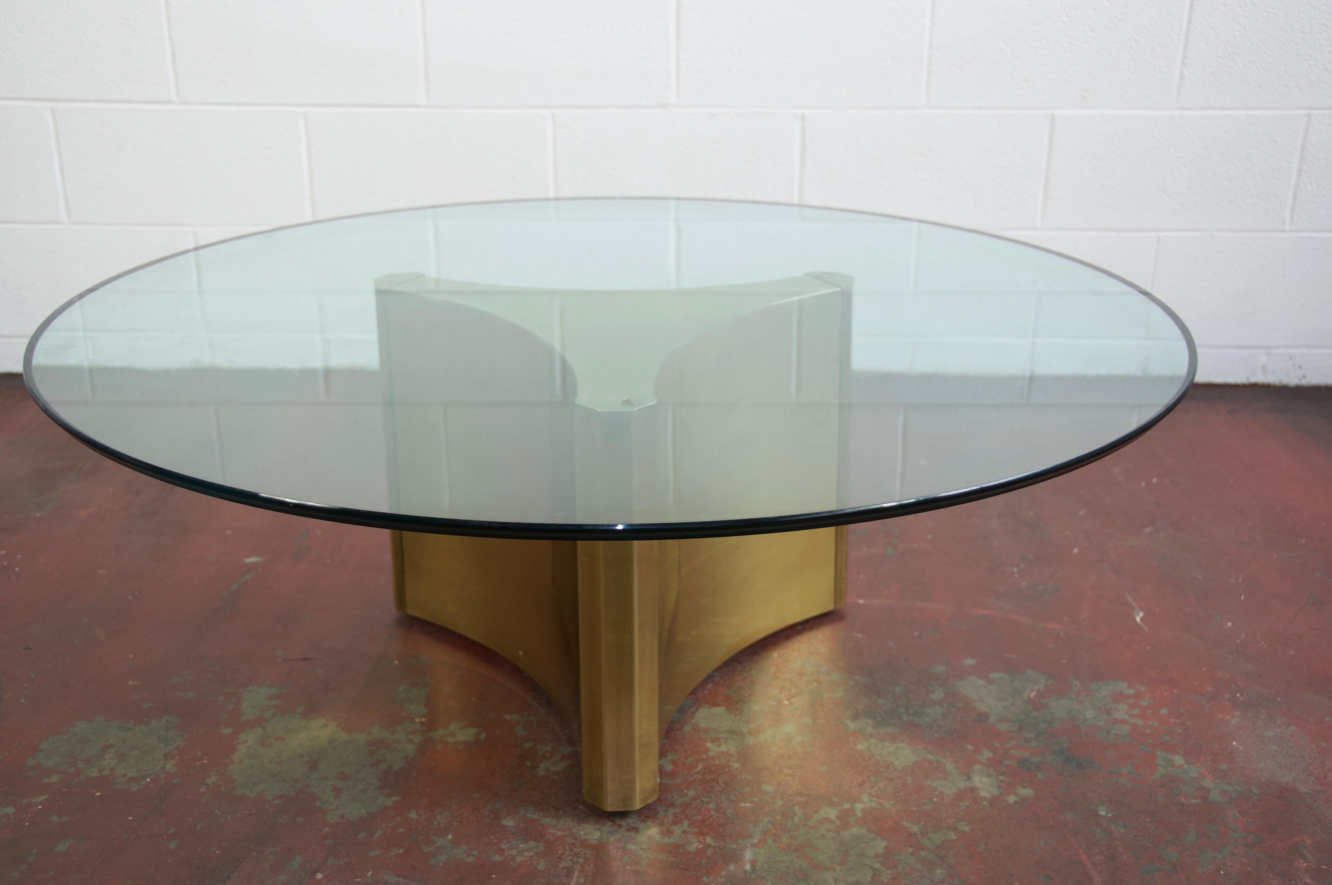 American Mastercraft Glass Top Coffee Table For Sale