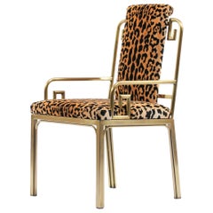 Mastercraft Greek Key Armchair in Leopard Velvet, circa 1970s