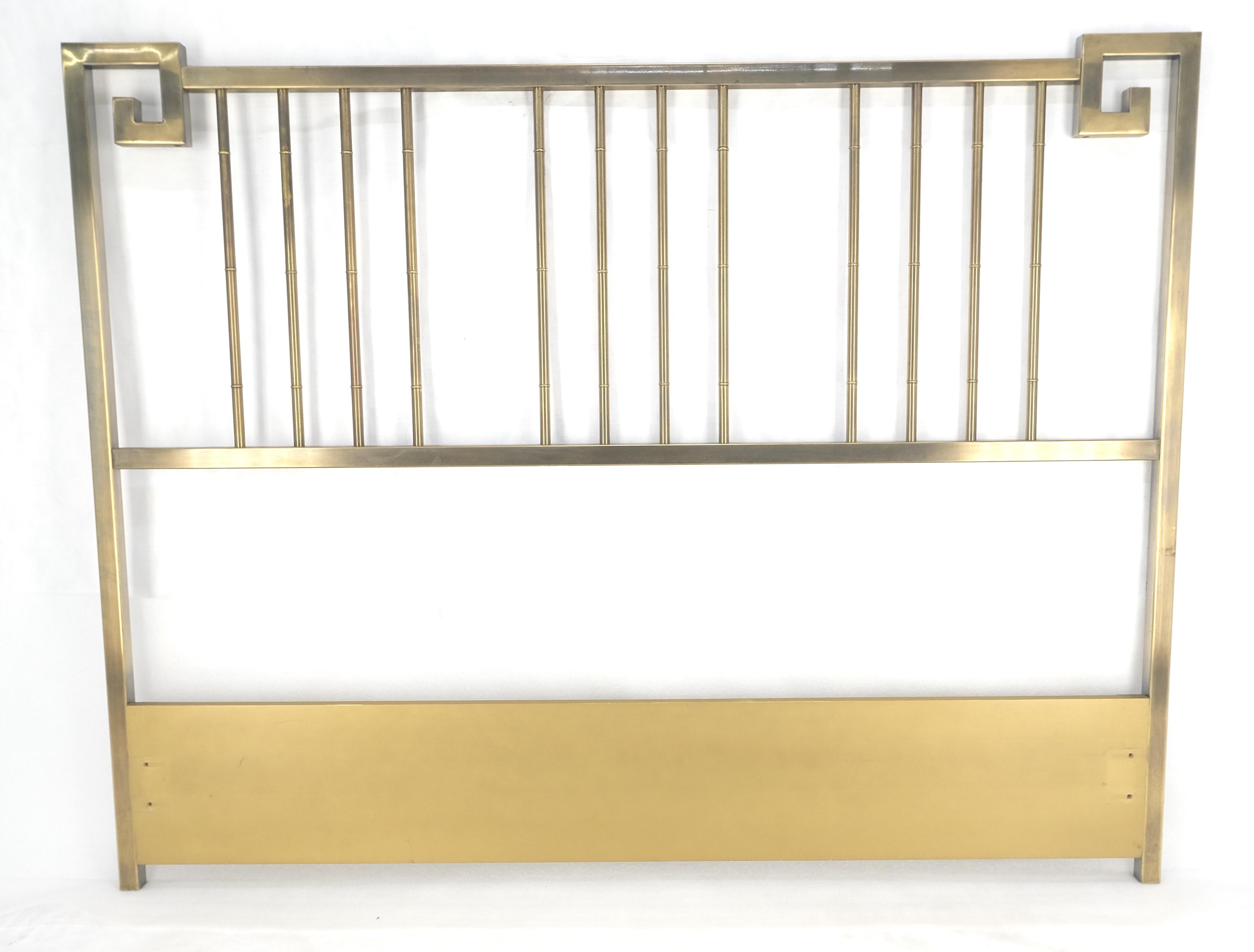 Mastercraft Greek Key Style Mid Century Modern Brass Queen Size Headboard 