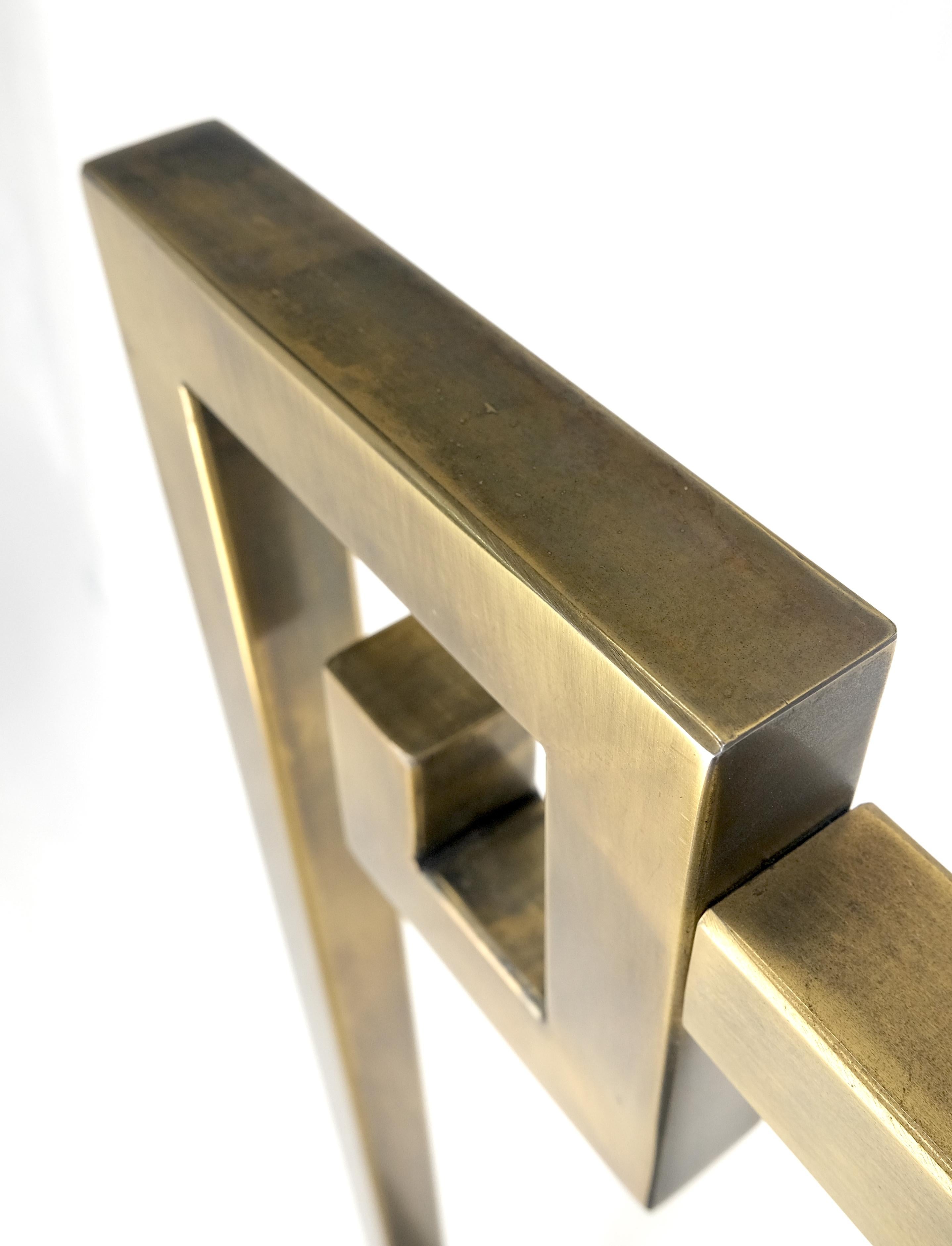 20th Century Mastercraft Greek Key Style Mid Century Modern Brass Queen Size Headboard For Sale