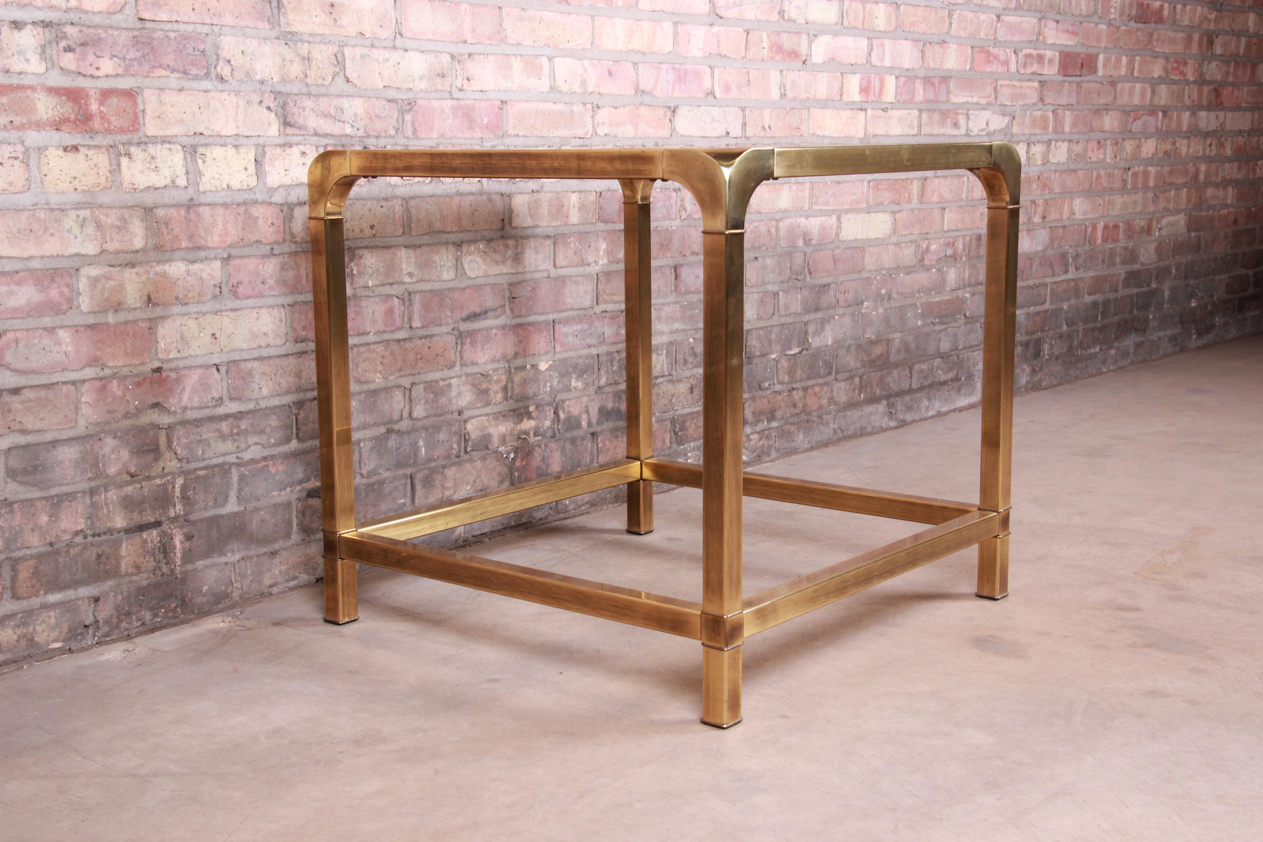 Mastercraft Hollywood Regency Brass and Glass Side Table In Good Condition In South Bend, IN