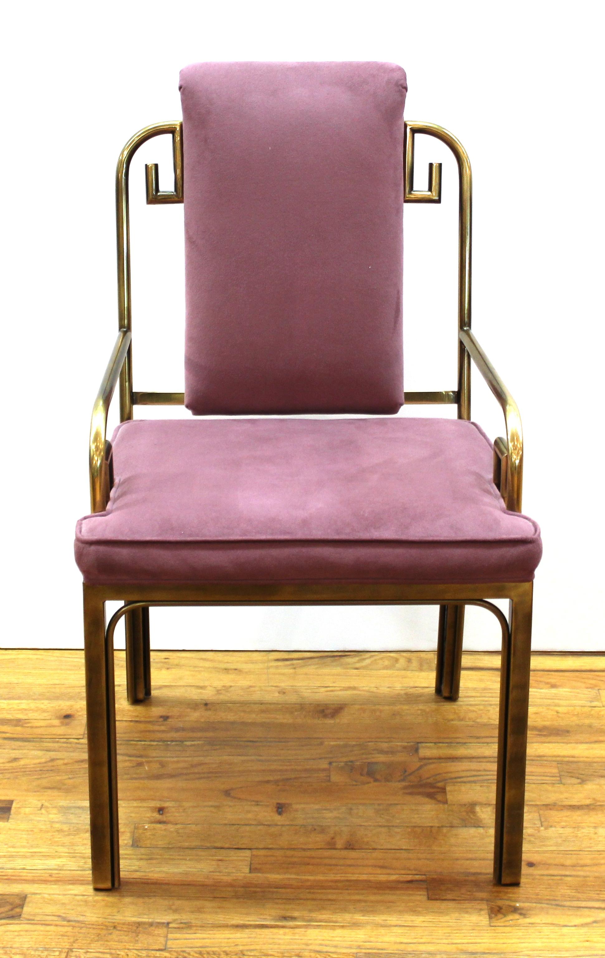 Mastercraft Hollywood Regency Brass Greek key Side Chairs In Good Condition In New York, NY