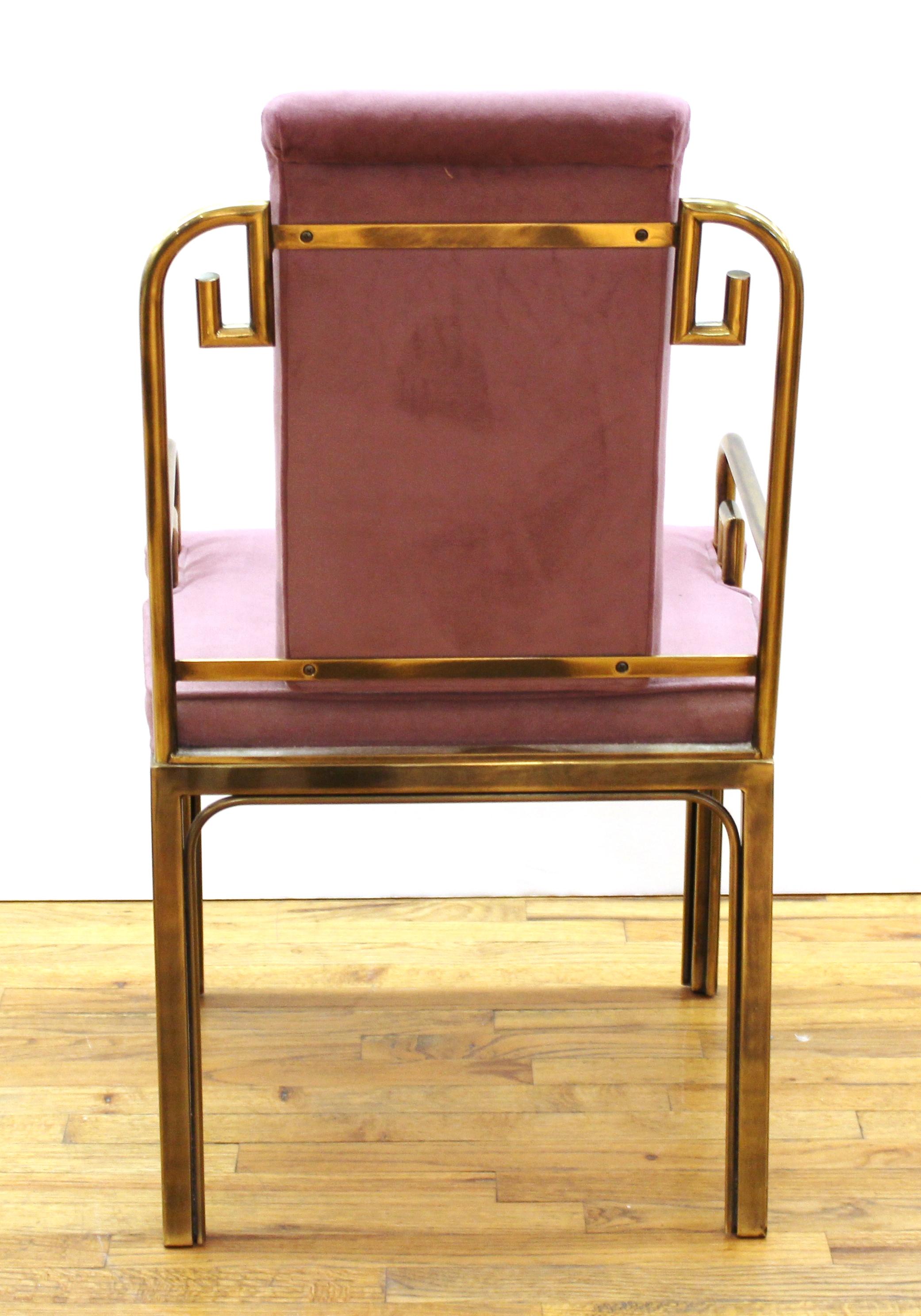 Mastercraft Hollywood Regency Brass Greek key Side Chairs 2