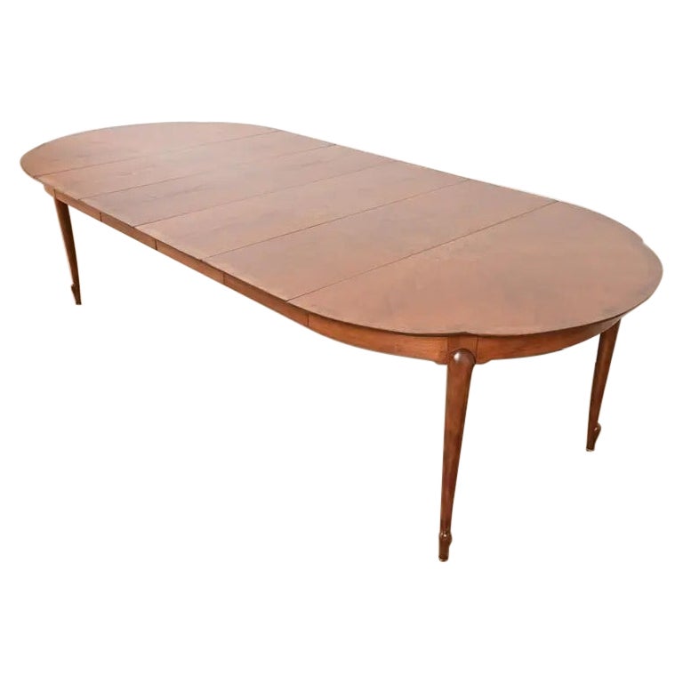 Mastercraft Hollywood Regency Cherry Extension Dining Table, Newly Refinished For Sale