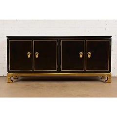 Mastercraft Hollywood Regency Chinoiserie Lacado Aparador Credenza, Años 70