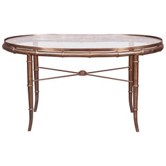 Mastercraft Hollywood Regency-Cocktailtisch aus Messing und Glas aus Kunstbambus