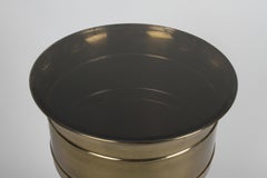 Mastercraft Hollywood Regency Pedestal o Jardinera Redonda Cilíndrica de Latón