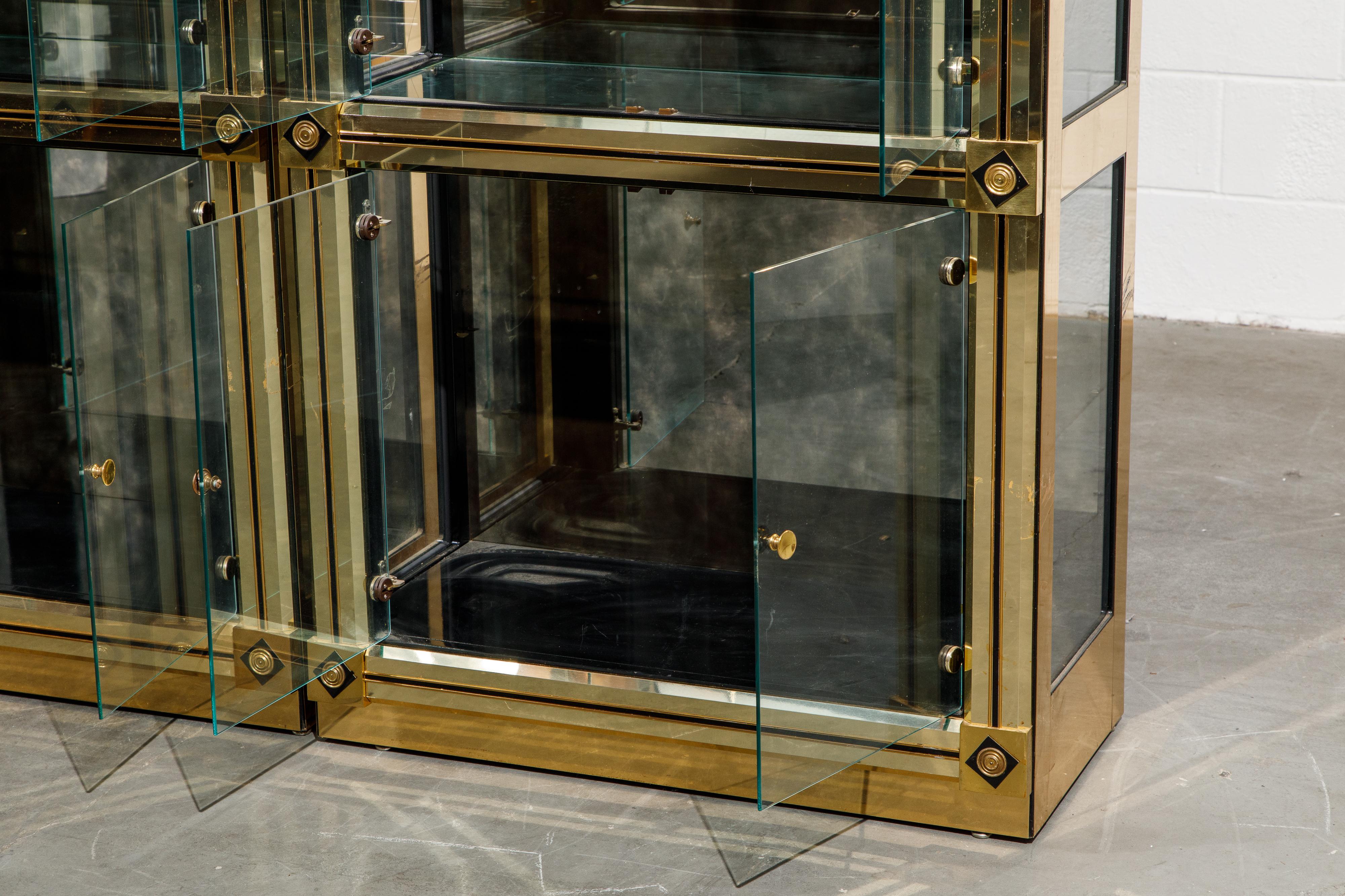 Mastercraft Illuminated Brass Display Cabinets, circa 1980, Pair Available 8