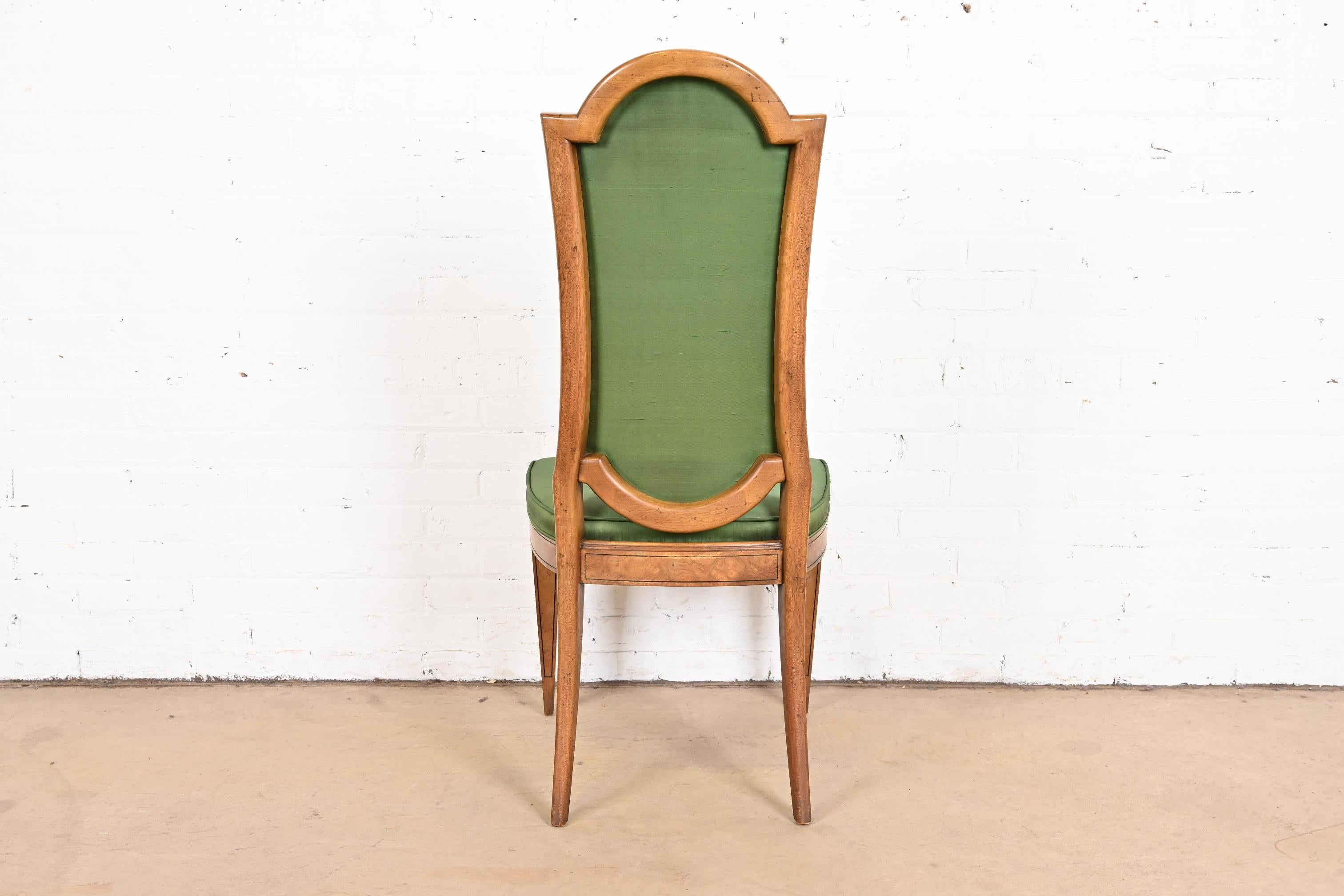 Mastercraft Italian Louis XVI Burl Wood Dining Chairs, Set of Six 4