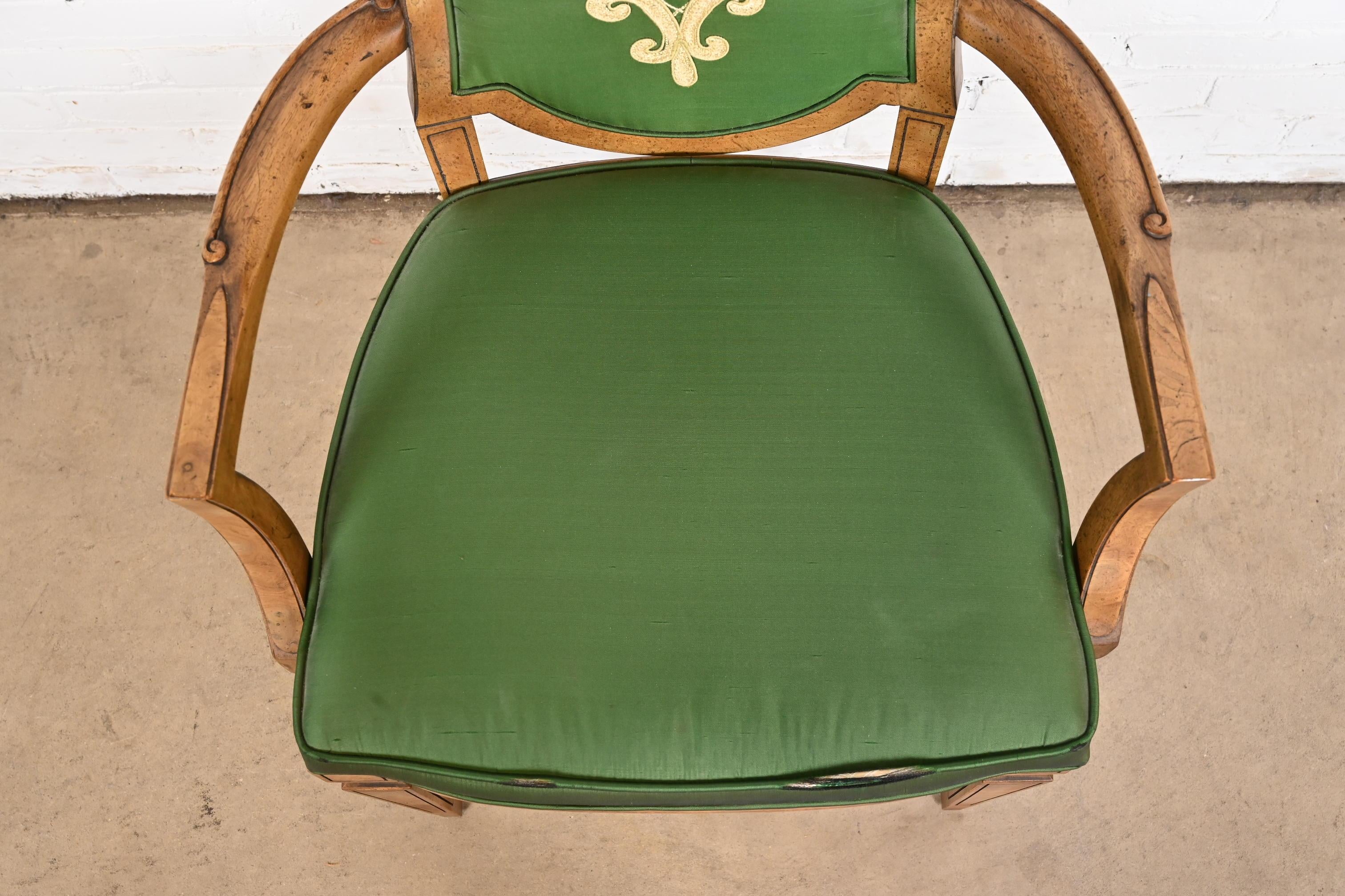 Mastercraft Italian Louis XVI Burl Wood Dining Chairs, Set of Six 7