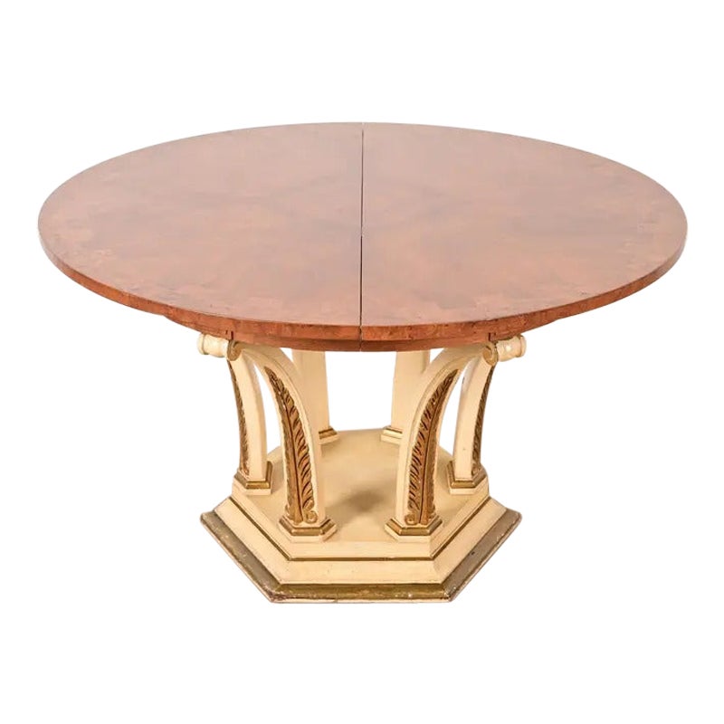 Mastercraft Italienischer Neoklassischer Nussbaum Sockel Erweiterung Esstisch im Angebot