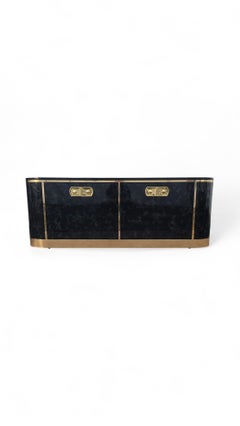 Mastercraft Lacquer and Polished Brass Credenza