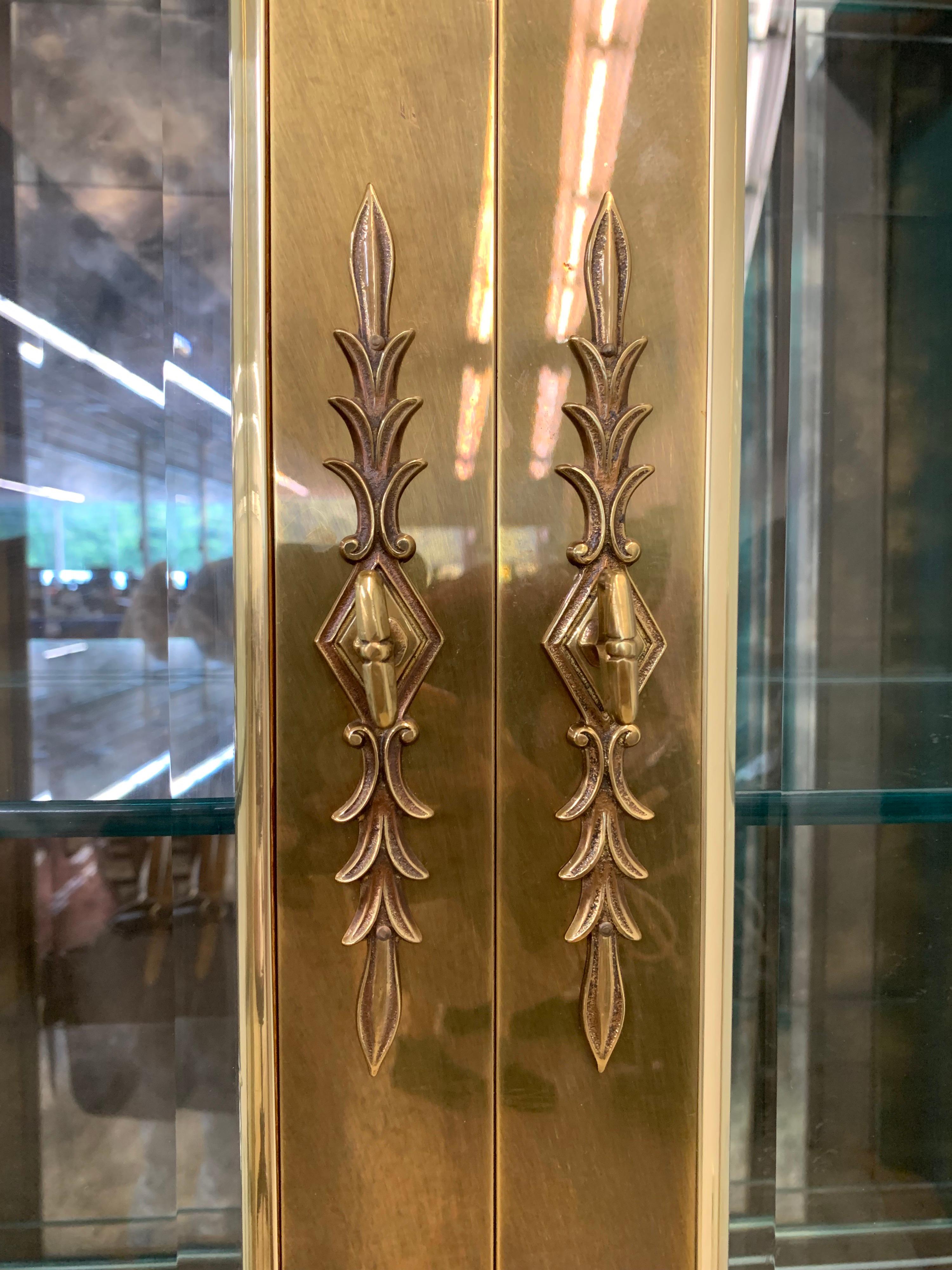 Mastercraft Lighted Brass Display Cabinet Vitrine Iconic Mid-Century Modern 3