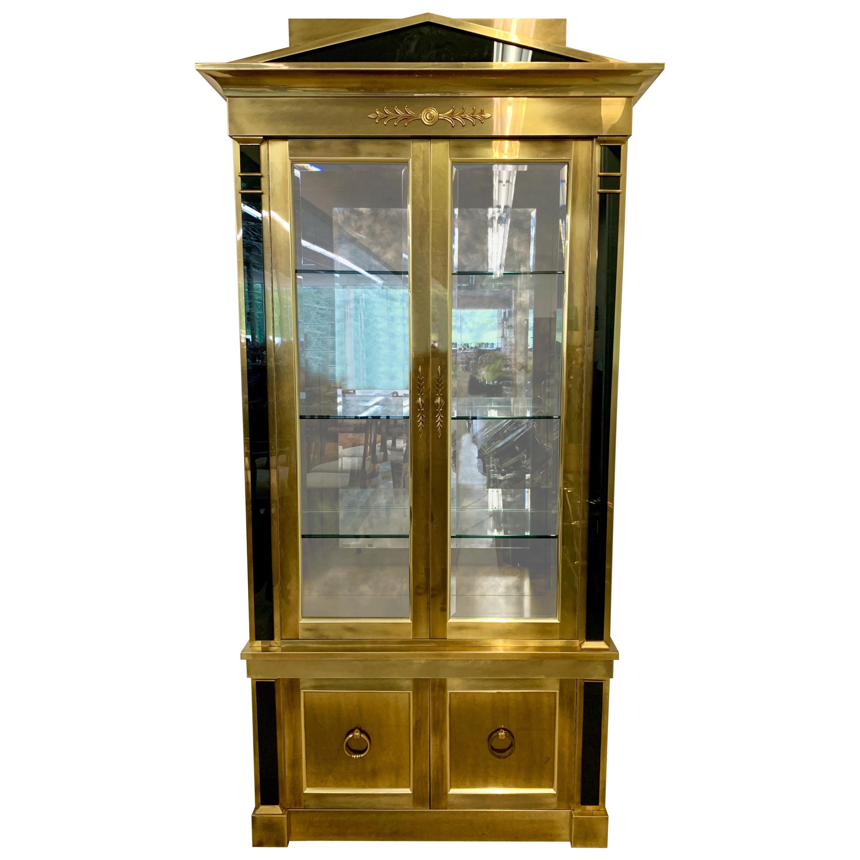 Mastercraft Lighted Brass Display Cabinet Vitrine Iconic Mid-Century Modern