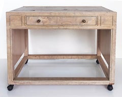 Mastercraft Limed Burlwood Brass Drop-Leaf Serving Cart