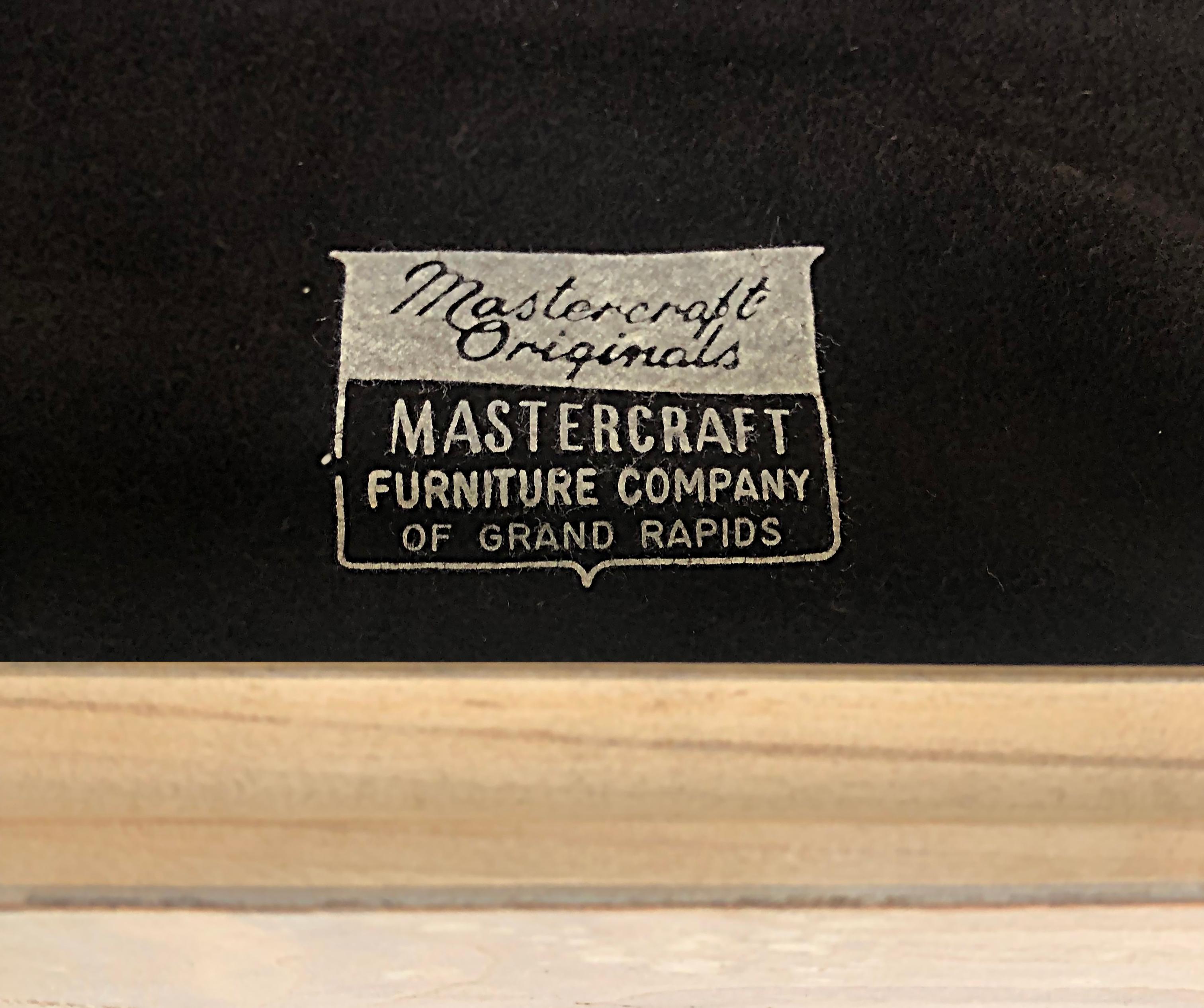 Mastercraft Limed Burlwood Brass Drop-Leaf Serving Cart For Sale 2
