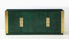 Mastercraft Custom Finished. Malachite Green Burl Credenza