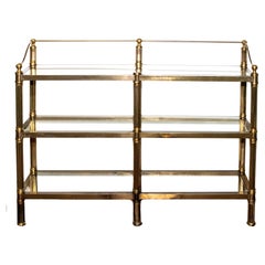 Mastercraft Metal and Brass 3-Tier Bookcase or Etagere