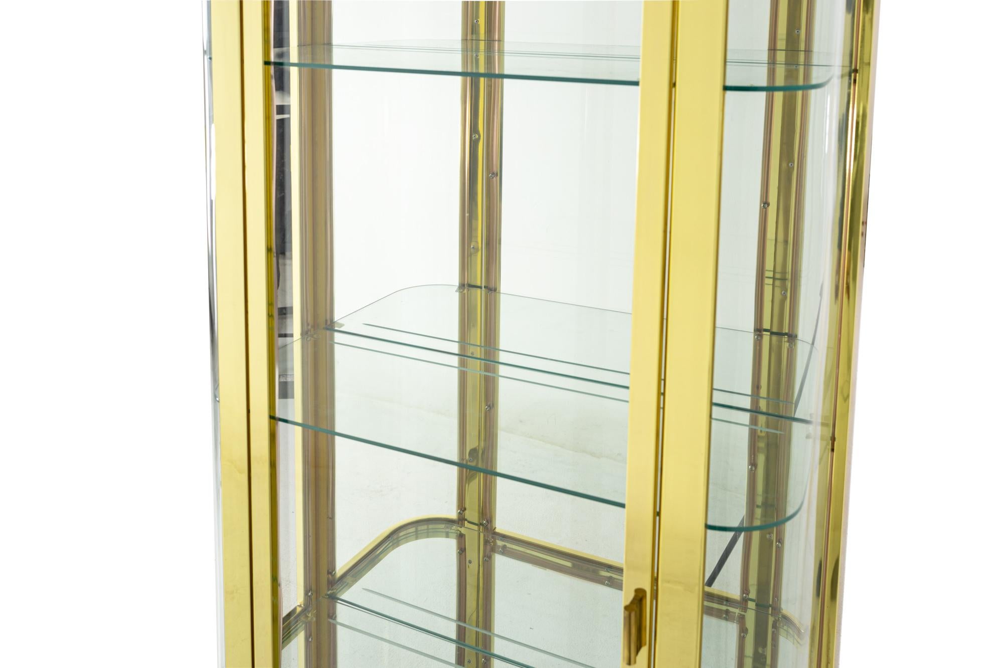 Mid-Century Modern Mastercraft Mid Century Brass and Glass Cabinet