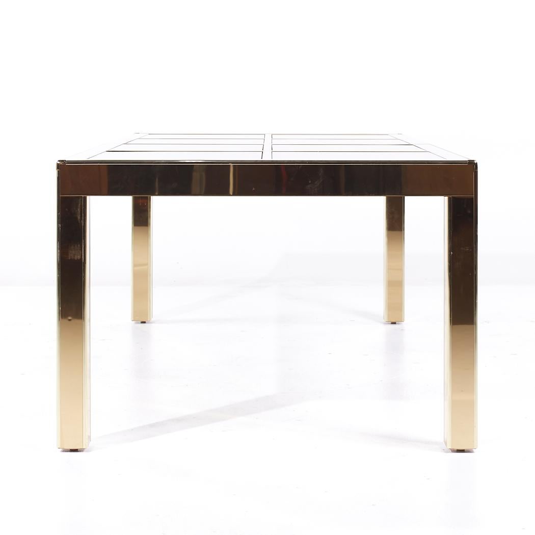 American Mastercraft Mid Century Brass and Glass Dining Table For Sale
