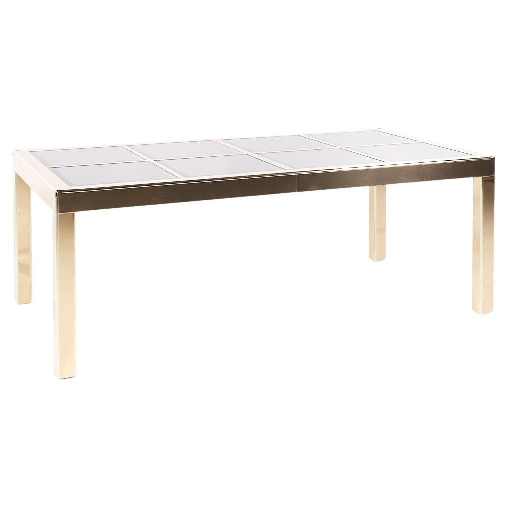 Mastercraft Mid Century Brass and Glass Dining Table For Sale